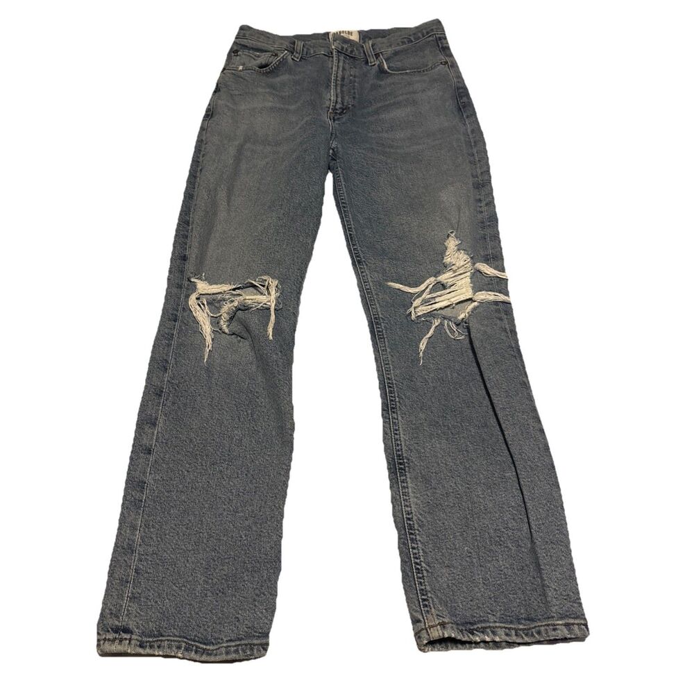 Agolde Wilder Jeans Ripped Knee Light Wash Women’s Size 26/2